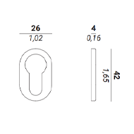 Pair of standard cylinder hole escutche